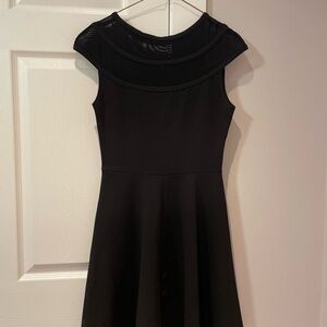 Boohoo Black A-Line Mini Dress Cap Sleeve Crew Neck